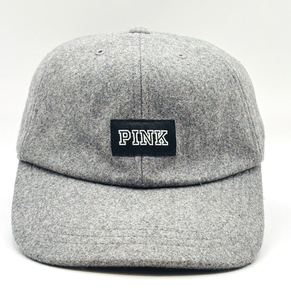 Victoria's Secret PINK Wool Blend Gray Adjustable Hat